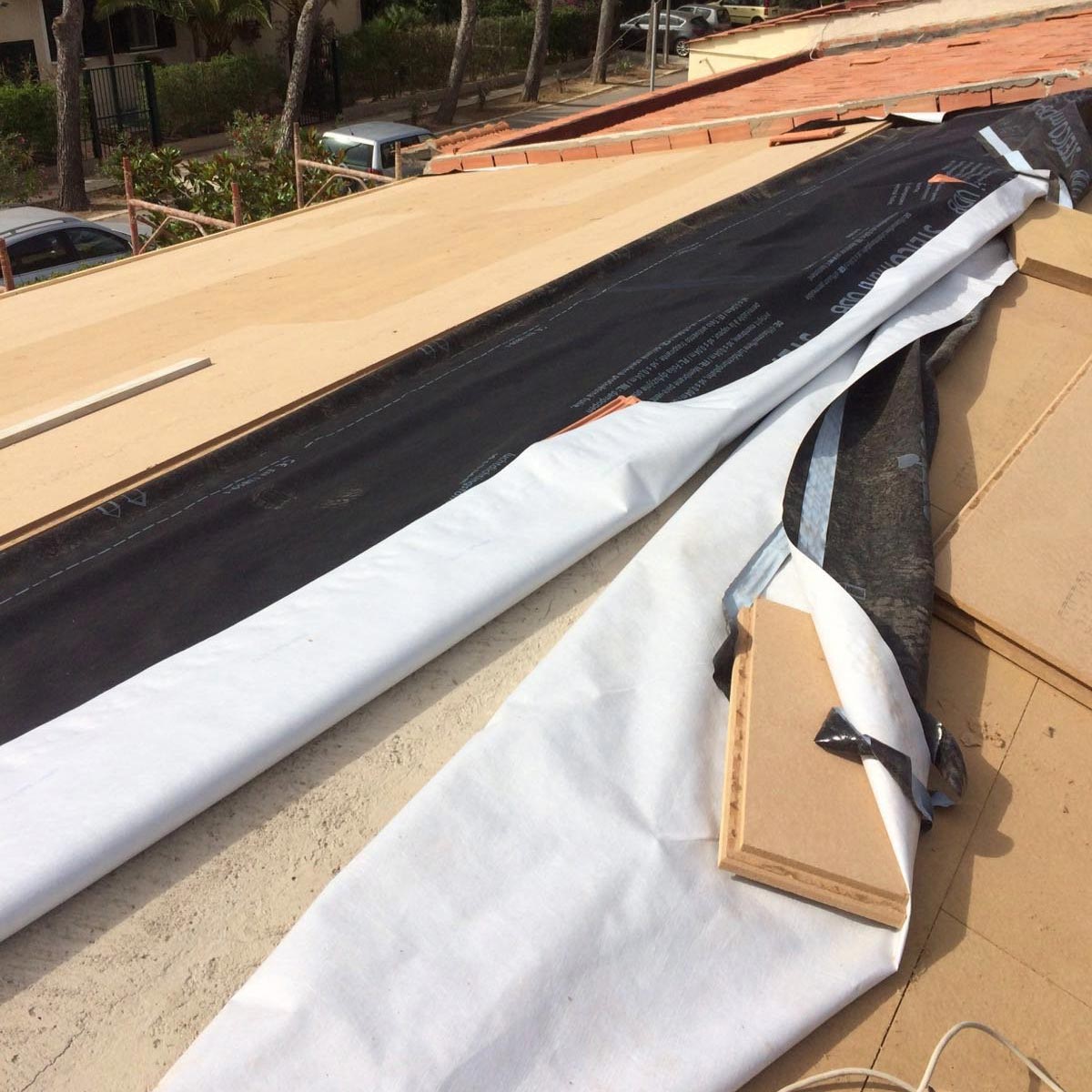 Fiber wood FiberTherm Special dry for roof renovation