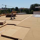 Fiber wood roof with cement bonded particle boards