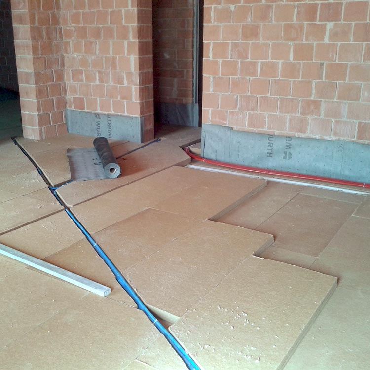 Fiber wood FiberTherm in dry screed systems