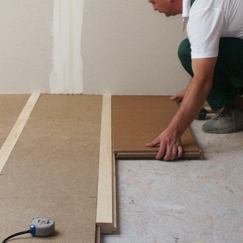 Fiber wood FiberTherm Floor flooring system installation